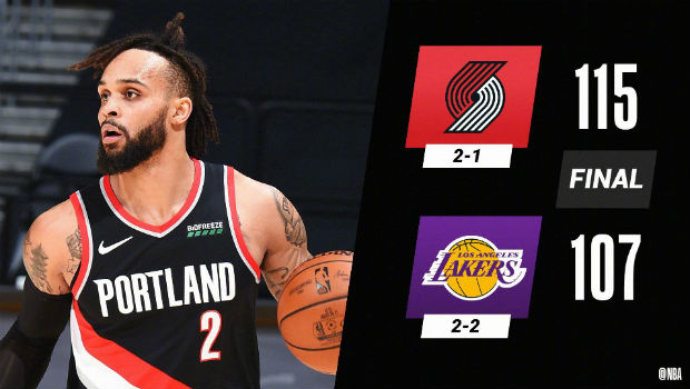 <a href=/lanqiude/blazers/ target=_blank class=infotextkey>开拓者</a>115-107战胜<a href=/lanqiude/lakers/ target=_blank class=infotextkey>湖人</a>