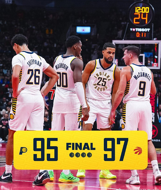 NBA杯-猛龙97-95险胜步行者豪取9连胜,英格拉姆26+8,巴恩斯24+10